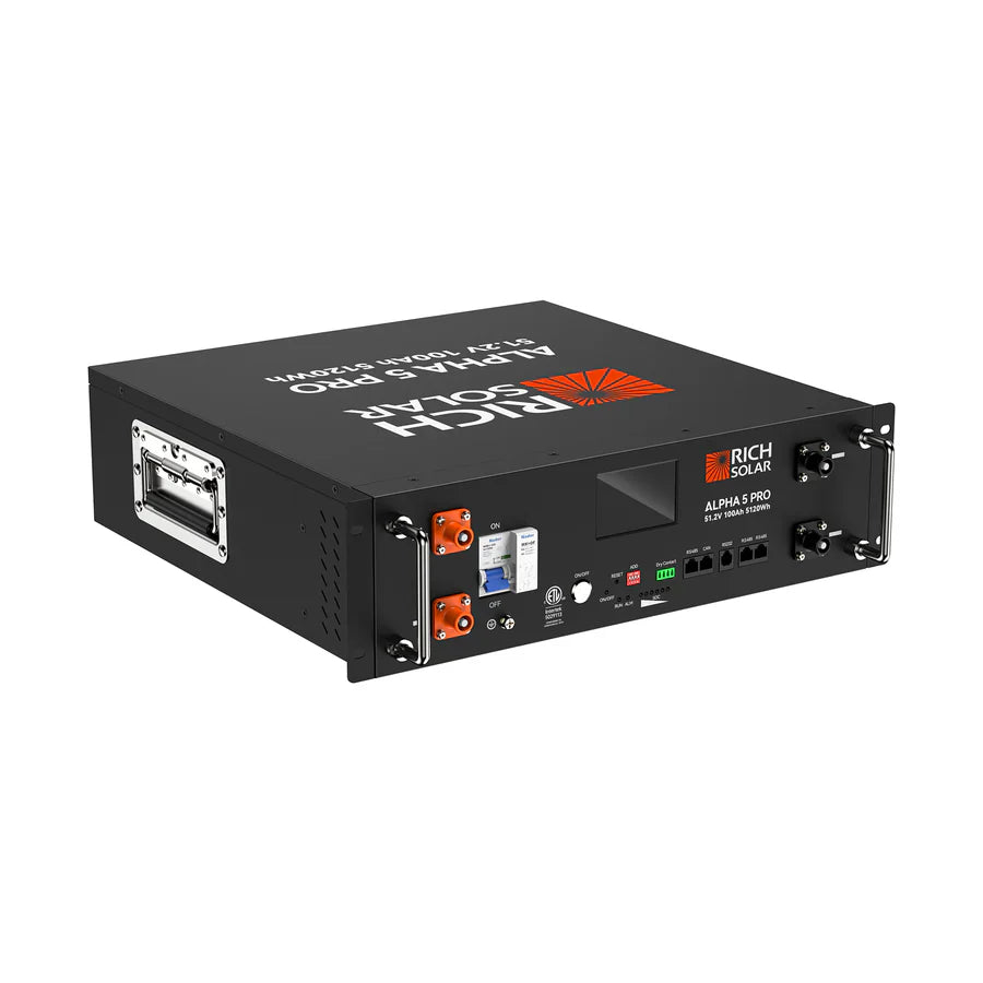 Rich Solar Server Rack Battery [Alpha 5] | Lithium Iron Phosphate Battery | 5,000Watt-hours | 10-Year Warranty - ShopSolar.com