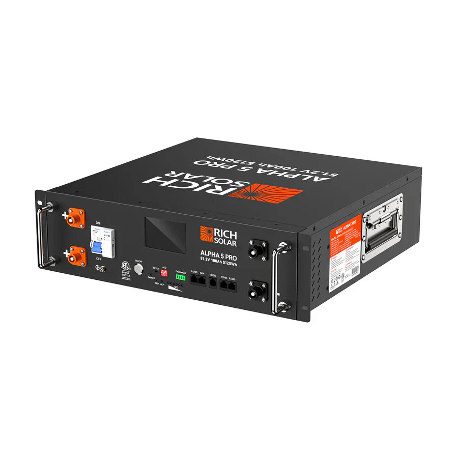 Rich Solar Server Rack Battery [Alpha 5] | Lithium Iron Phosphate Battery | 5,000Watt-hours | 10-Year Warranty - ShopSolar.com