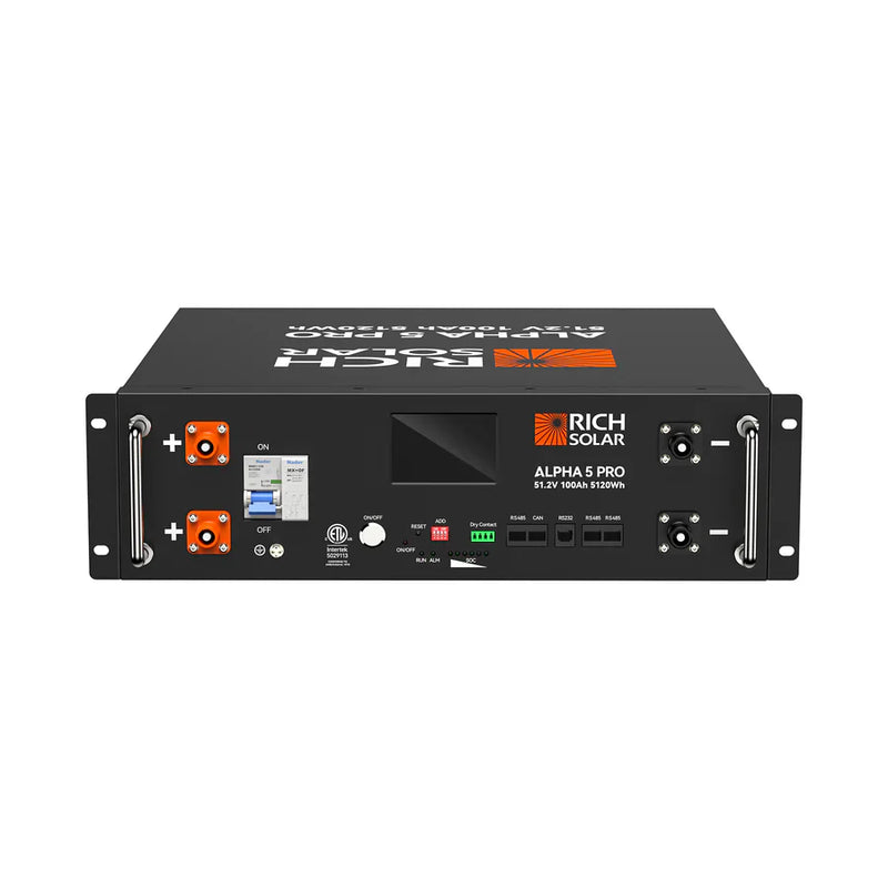Rich Solar Server Rack Battery [Alpha 5] | Lithium Iron Phosphate Battery | 5,000Watt-hours | 10-Year Warranty - ShopSolar.com
