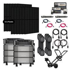 Dual EcoFlow DELTA PRO [ULTRA] Solar Kits - 7.2kw-14.4kw Output + 24kWh-60kWh Lithium Battery Bank | Choose Custom Bundle | 5-Year Warranty