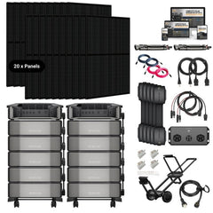 Dual EcoFlow DELTA PRO [ULTRA] Solar Kits - 7.2kw-14.4kw Output + 24kWh-60kWh Lithium Battery Bank | Choose Custom Bundle | 5-Year Warranty