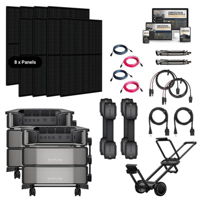 Dual EcoFlow DELTA PRO [ULTRA] Solar Kits - 7.2kw-14.4kw Output + 24kWh-60kWh Lithium Battery Bank | Choose Custom Bundle | 5-Year Warranty - ShopSolar.com