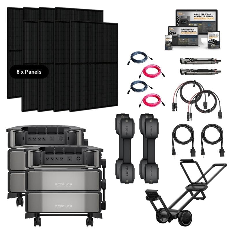 Dual EcoFlow DELTA PRO [ULTRA] Solar Kits - 7.2kw-14.4kw Output + 24kWh-60kWh Lithium Battery Bank | Choose Custom Bundle | 5-Year Warranty - ShopSolar.com