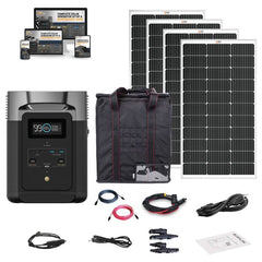 EcoFlow DELTA 2 Solar Generator Kit | 1,800W / 1,024Wh + Dual 100W Panels | LiFePO4 Battery, Expandable, Plug-and-Play Backup Power