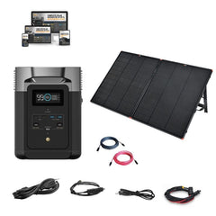 EcoFlow DELTA 2 Solar Generator Kit | 1,800W / 1,024Wh + Dual 100W Panels | LiFePO4 Battery, Expandable, Plug-and-Play Backup Power