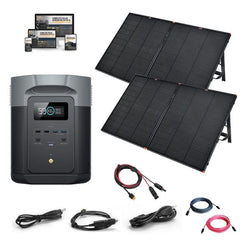 EcoFlow DELTA 2 [MAX] - 2,400W / 2,048Wh Portable Power Station + Choose Your Custom Bundle | Complete Solar Kit | 2023 DELTA 2 MAX Model