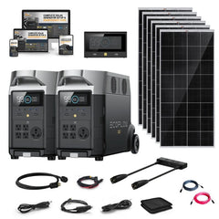 EcoFlow DELTA PRO 120V/240V Solar Kits - 7,200W Portable Power Station Setup + Choose Custom Bundle Option | Complete Solar Kit | 5-Year Warranty - ShopSolar.com
