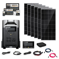 EcoFlow DELTA PRO 120V Solar Kit | 3,600Wh / 3,600W LiFePO₄ Power Station + Dual 200W Folding Panels | Complete Off-Grid & Backup Power Solution
