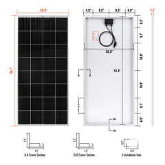200 Watt Solar Panel | High Efficiency 12V Monocrystalline (19.98% Efficiency) | 25-Year Power Output Warranty - ShopSolar.com