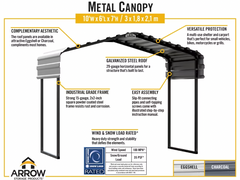 10x6 Compact Steel Canopy Shelter – Weatherproof Cover for Gear & Equipment